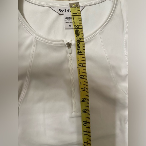 Athleta Ace Tennis Front Zip-Down Dress Spandex White Women Size Medium NWT - Picture 15 of 15